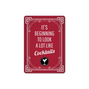 Its Beginning To Look A Lot Like Cocktails Holiday Bar Decor Metal Sign - Picture 1 of 4