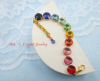 Pulsera de cristal austriaco Mystic Rainbow de 12 mm, Sabika se ha ido, ¡consigue Bling aquí! Foto 1 de 4