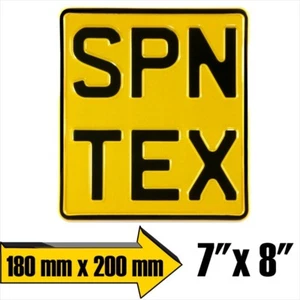 7x8 gelb Show gepresstes Nummernschild Neuheit Kinder Auto Türen Motorrad Motorrad - Bild 1 von 4