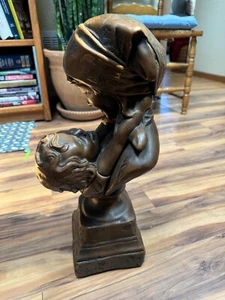 VINTAGE FABBRI ART STUDIO MOTHER AND CHILD BUST SCULPTURE 18” TALL - Picture 1 of 19