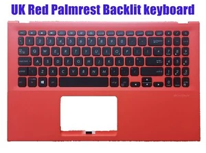 Teclado con reposamanos rojo del Reino Unido para Asus X512F X512U X512J F512F S512F S512U K512 A512 - Imagen 1 de 2
