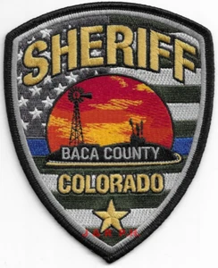 Baca County Sheriff, Colorado (4" x 5" size) shoulder police patch (fire) - Picture 1 of 1