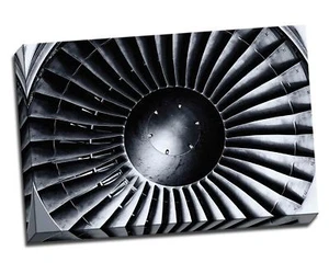 Stampa su tela motore a getto turbina bianco e nero arte da parete 30x20" A1 - Foto 1 di 1