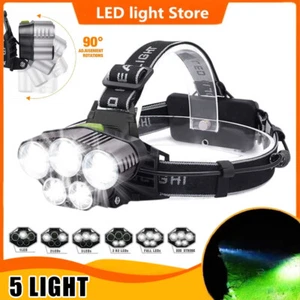 Faro 5x LED Súper Brillante Lúmenes Recargable Cabeza Luz Linterna Antorcha Lámpara - Imagen 1 de 16