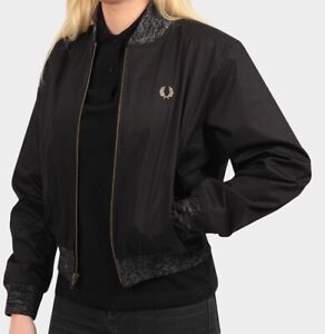FRED PERRY SPACE DYE TRIM BOMBER JACKET BLACK J1113 102 NEW WITH TAGS