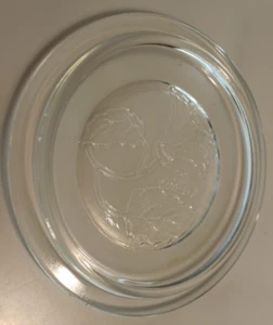 Tapa plana redonda de vidrio transparente para horno con flor de amapola de 5 1/2" labio inferior 4 1/2" - Imagen 1 de 4