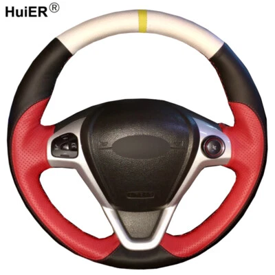 Hand Sewing Steering Wheel Cover For Ford Fiesta 2008-2013 Ecosport 2013-2017 - Image 1 of 4