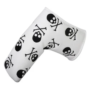 PU Leather with Skull Embroidery Golf Putter Head Cover for Blade Putters - Picture 1 of 9