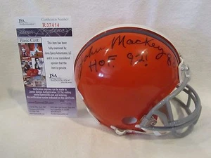 Mini casco John Mackey autografato Siracusa con incisione HOF - JSA Cert - Foto 1 di 8
