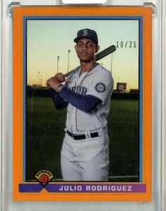 Julio Rodriguez 2021 Topps Bowman 1991 Bowman Orange Refractor #91B-JR 10/25 - Picture 1 of 2