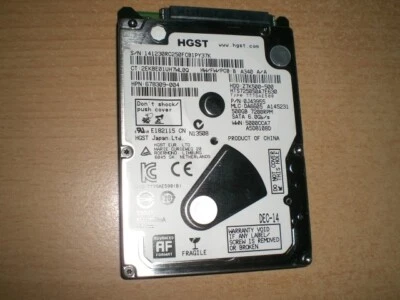 interne Festplatte HGST 500GB SATA III 2,5 Zoll 7200RPM  PS3/PS4 PC Laptop - Bild 1 von 3