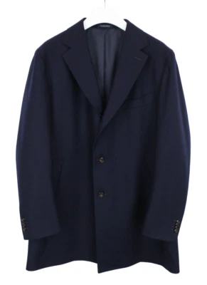 SUITSUPPLY Vicenza Coat Men's UK 52S Blue Pure Wool Mid-Length Single Vent - Image 1 of 4