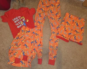 Marvel Star Wars Orange Pajama Set Girls 14 Cotton Lightweight Cartoon Set Of 4 - Picture 1 of 5