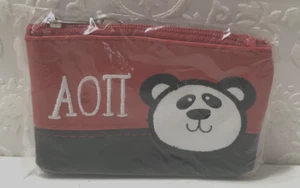 Alph Omicron Pi Vinyl Floral ID Coin Purse Key Chain - Picture 1 of 2