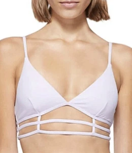 Top de bikini JONATHAN SIMKHAI NUEVO CON ETIQUETAS Eunice con tiras cuello profundo en lavanda talla grande - Imagen 1 de 7