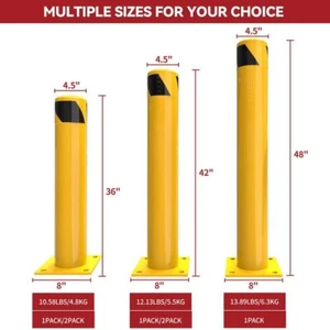 Oaurkea 42" x 4.5" steel safety bollard,swith 3-step installation,2 pack - Bild 1 von 6