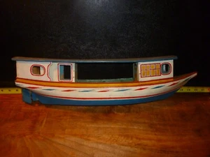 Vintage Modellboot aus Holz - handgefertigte volkstümliche maritime Dekoration! - Bild 1 von 8
