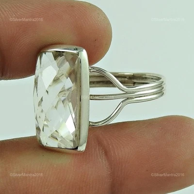 Anello Cocktail Halloween In Cristallo Di Gemma In Argento Sterling Taglia 13 - Immagine 1 di 4