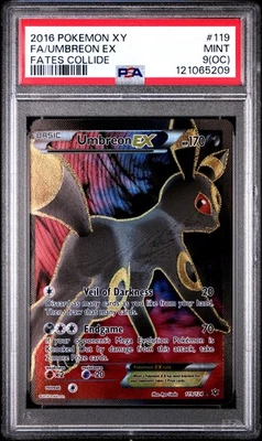 PSA 9(OC) 2016 Pokémon XY Full Art Umbreon EX Fates Collide #119 Mint Rare Basic - Image 1 of 2