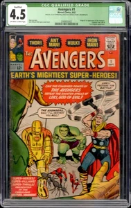 Avengers #1 Marvel Comics 9/63 CGC 4.5 Qualified - Picture 1 of 2