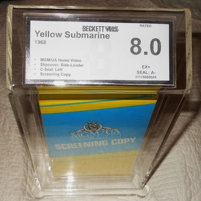 Sealed Beckett Graded 8.0 The Beatles Yellow Submarine Screener Promo VHS Tape - Image 1 of 4