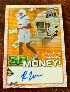 RYAN WINGO 2025 LEAF METAL SO MONEY GOLD SHIMMER AUTOGRAPH # 1/1 TEXAS LONGHORNS - Picture 1 of 3
