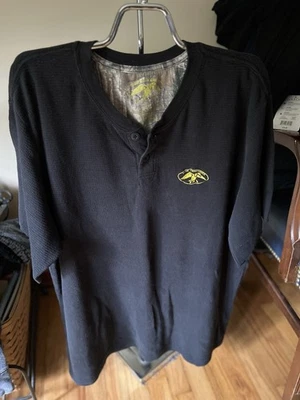 Duck Commander Black Short Sleeve 1/4 Button Thermal Shirt Size XL - Image 1 of 3