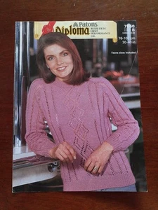 Patons DK Knitting Pattern No 7950 Lace Patterned Sweater 30 - 40" Chest - Picture 1 of 2