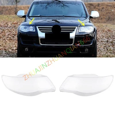 For Volkswagen Touareg 2008-2010 Both Side Headlight Clear Lens Shell + Sealant — 第 1/4 张图片
