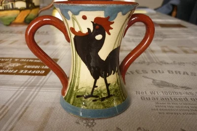 Collard  Crown Dorset Pottery, Poole 1905-1915 quite rare Cockerel Vase & Motto - Image 1 of 4