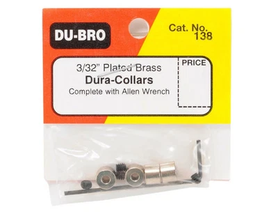 DuBro RC Remote Control Wheel Collars 3/32" 3/32 Brass Dura Collars DUB138 - Image 1 of 3