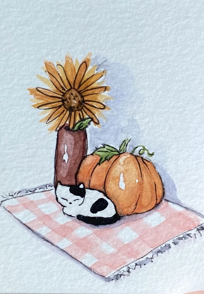 ACEO Original Mixed Media Painting Art - Image 1 of 1