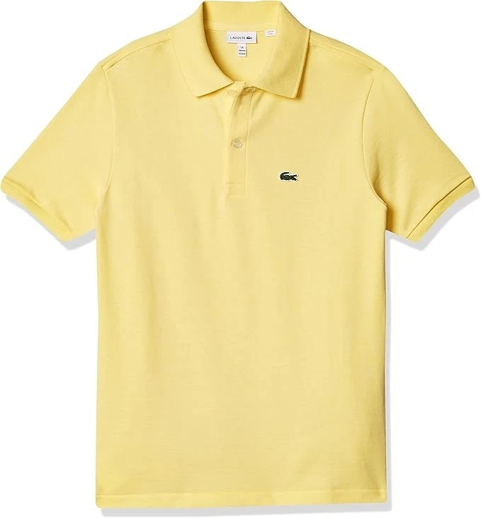 Lacoste - Boy's Short Sleeve Classic Pique Polo, Yellow, Size 6 - Image 1 of 1