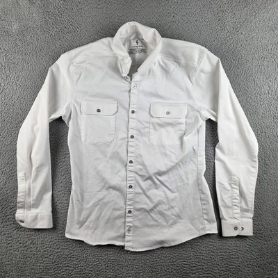 Father Sons Button Up Shirt Mens XL (M) White Long Sleeve Stretch Slim Fit - Image 1 of 4