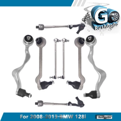 Front Control Arm Ball Joint Sway Bar Link Tie Rods Kit For 2009-2011 BMW 128i - Image 1 of 4