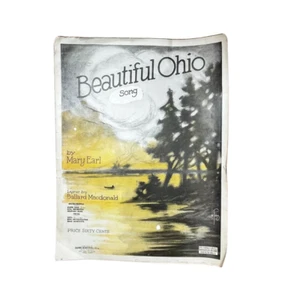 Beautiful Ohio Sheet Music by Mary Earl 1918 Antique Large Folio Size Vintage - Picture 1 of 7