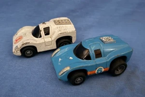 Vtg TONKA Track Blaster Pull Back and Go Toy Cars Blue White Pressed Steel Japan - Picture 1 of 19