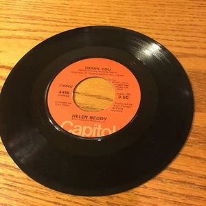 HELEN REDDY THANK YOU 45 RPM RECORD YOU'RE MY WORLD - Imagen 1 de 2