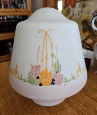  Lámpara de techo de vidrio Art Deco de diseño delicado antigua de 1930 4"  Foto 1 de 4