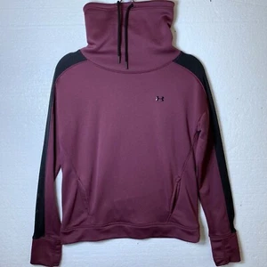 Under Armour Womens Size Small Purple Logo Funnel Neck Pullover Loose Pockets - Picture 1 of 10