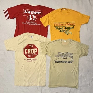 4 Vintage 70s Local Business/Events Shirts All Mediums [38-40] Single-Stitch - Picture 1 of 7