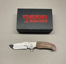 Peña X-Series mini diesel knife, M390, Mikuti, brown micarta, perfect condition