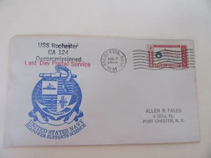 WWll Navy Heavy Cruisier USS Rochester (CA-124) 1961 Decommission Day Cover-1961 - Picture 1 of 2