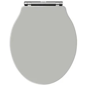 Hudson Reed Chancery Soft Close Toilet Seat Stone Grey Chrome Hinges - Picture 1 of 5