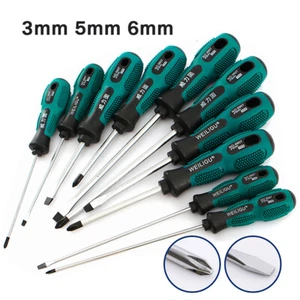 Magnetic Tip Screwdriver Phillips Crosshead Slotted Flathead Non-Slip 3,5,6mm - Picture 1 of 31