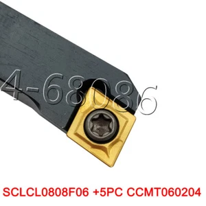 SCL0808F06 8mm torno herramienta soporte +5PC CCMT060204 CCMT21.51 inserto de carburo - Imagen 1 de 5