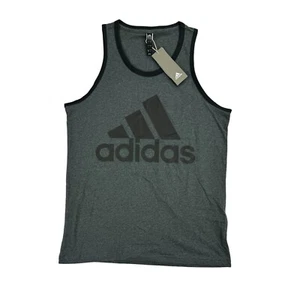 Adidas Mens Badge of Sport Classic Logo Graphic Tank Top Dark Gray S - Picture 1 of 4