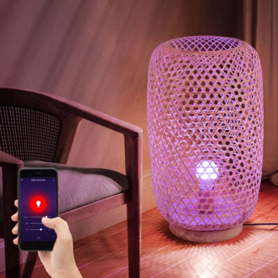 Smart Home Bambus Tischlampe Boho Stehlampe Google Alexa App Sprach Steuerung - Bild 1 von 4