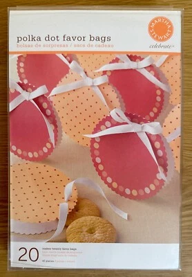 NUEVO Martha Stewart Lunares Fiesta Golosinas Favor Cajas de Galletas, Bolsas 20 Unidades Foto 1 de 2