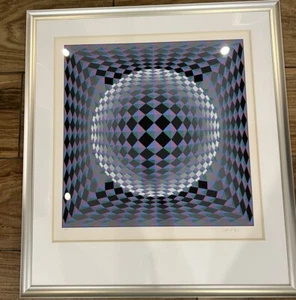 Athmos von Victor Vasarely Serigrafie im Farbstift signiert nummeriert 77/300 - Bild 1 von 16
